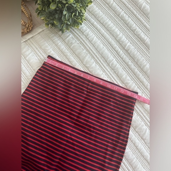 Madewell Red Navy Pencil City Sailor Stripe Skirt Size Medium - Picture 4 of 9